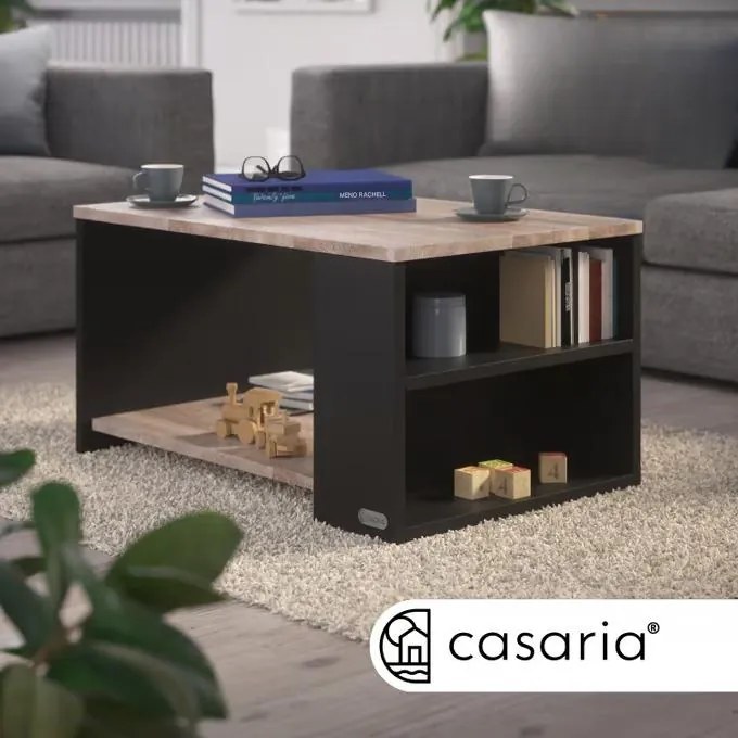 InternetovaZahrada Konferenčný stolík Santa Cruz 90x60x50 cm - drevo/sivý