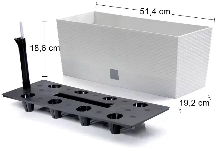 Samozavlažovací plastový kvetináč DRTC500 50 cm - biela