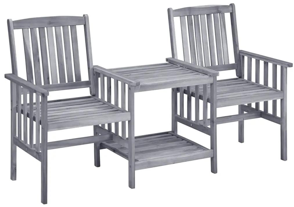 Záhradné stoličky s čajovým stolíkom 159x61x92cm akáciový masív