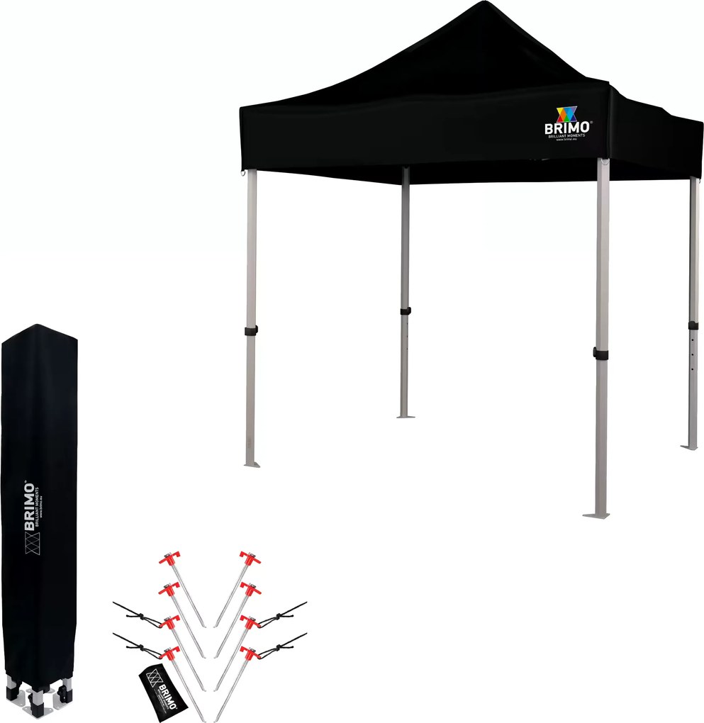 BRIMO Nožnicový párty stan EXCLUSIVE ALU 2x2 m bez stien čierny