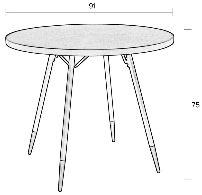 Okrúhly jedálenský stôl s doskou v dekore orechového dreva ø 91 cm Denise – White Label