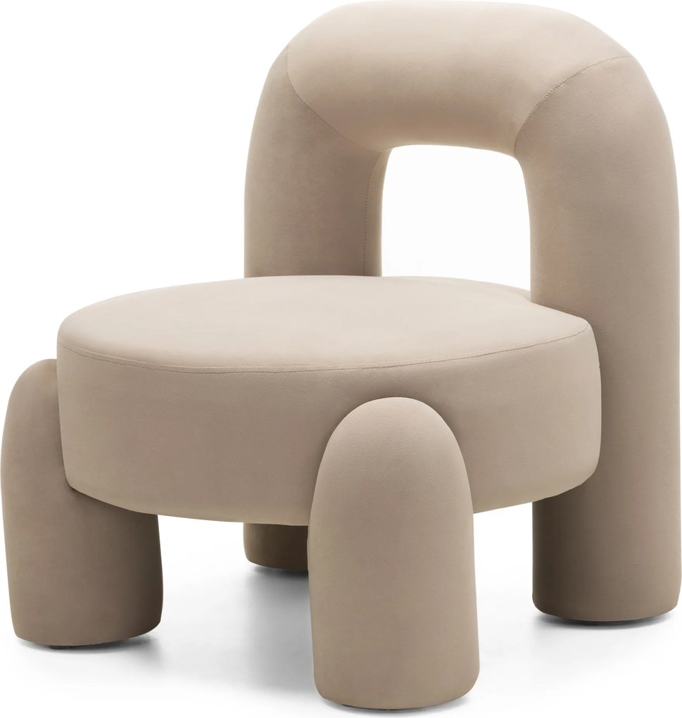 Designové křeslo Vasto samet/béžové