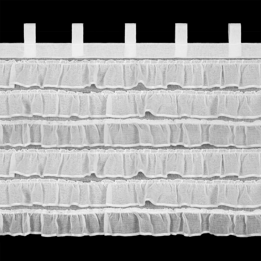 KRÁTKA ZÁCLONA NA PÚTKACH LILIA 2 150X70 CM BIELA