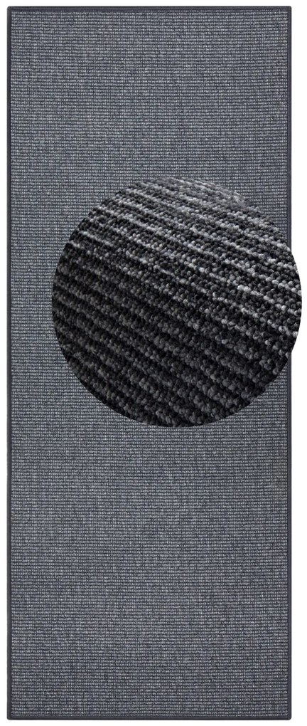 BT Carpet, Kusový koberec Bouclé 104435 Anthracite, 67x400, šedá, chodba / predsieň