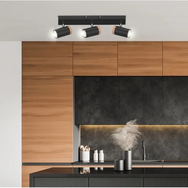 Bodové svietidlo LAGOS 3xGU10/15W/230V čierna/hnedá