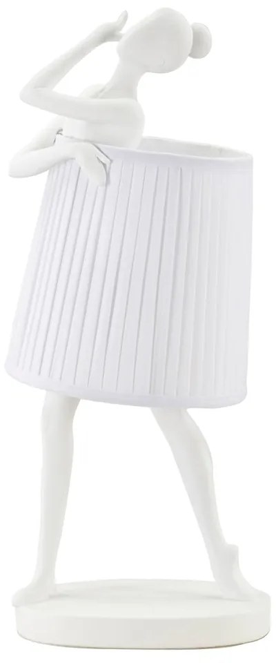 Biela stolová lampa s textilným tienidlom (výška 62,5 cm) Ballet – Mauro Ferretti
