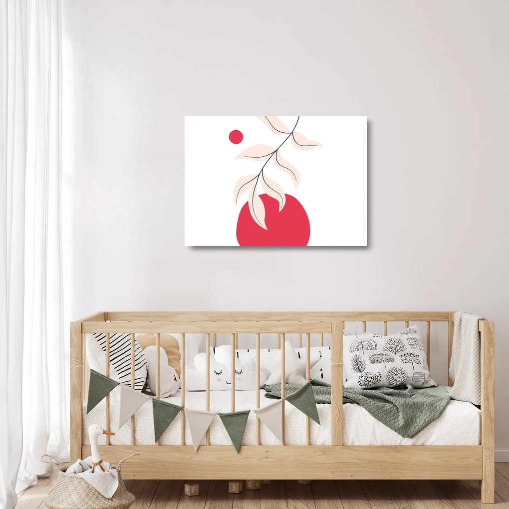 Sklenený obraz - Ružová florálna abstrakcia N⁰2 (70x50 cm)