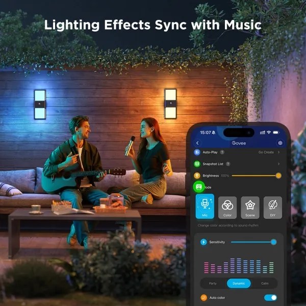 Govee - LED RGBIC Stm. vonkajšie svietidlo LED/230V IP65 2700-6500K Wi-Fi