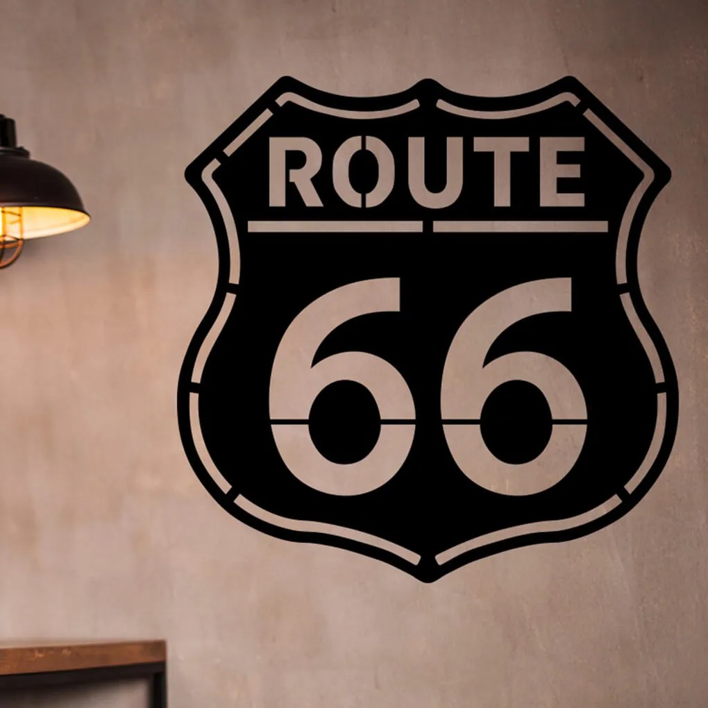Veselá Stena Samolepka Route 66 Farba: oranžová, Veľkosť: 100 x 100 cm