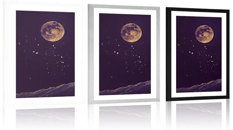 Plagát s paspartou kúzelná planéta - 60x90 silver