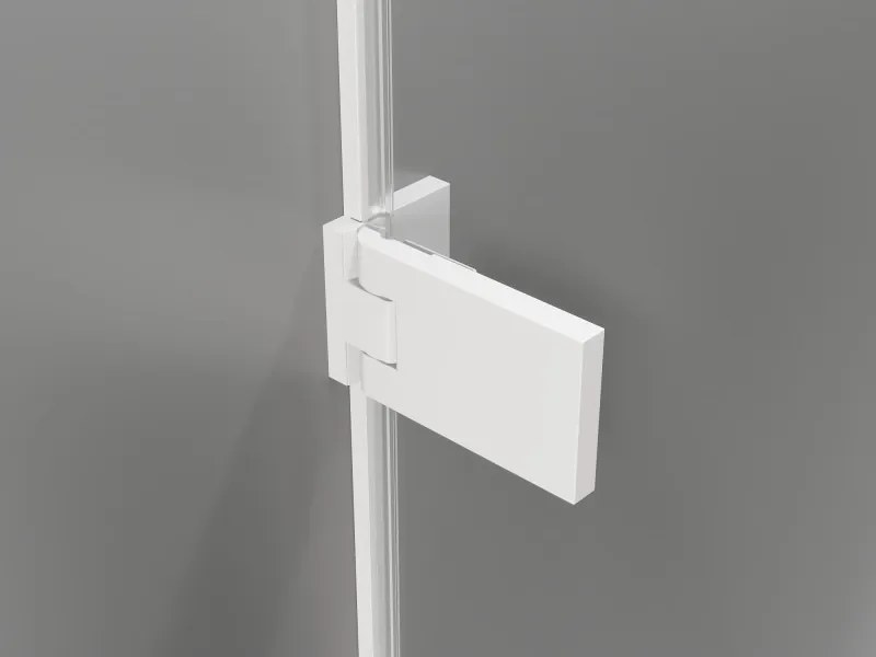 Mexen Lunar-F, 1-krídlový sprchový kút so skladacími dverami, ľavý, 70 x 70 cm, 8mm číre sklo, biely profil, 836-070-070-20-00-L