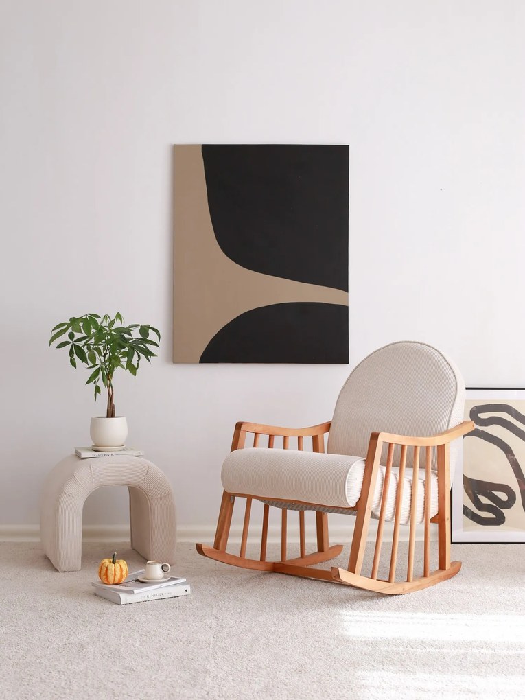 Elegantné hojdacie kreslo Harmonia Lux zo 100% bukového dreva - biela