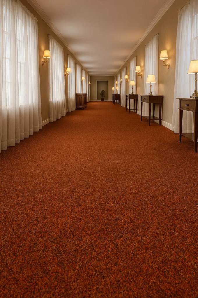 Beaulieu International Group, Koberec metráž Primavera 412, na mieru, šíře 4m, oranžová, resine, chodba / predsieň