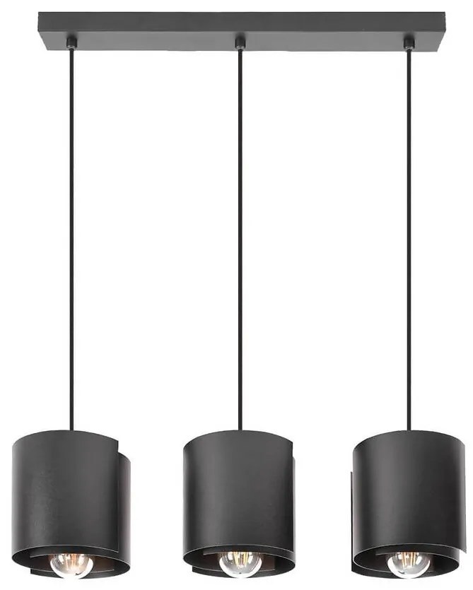 Závesné svietidlo HUGO čierne 2961/Z-B-3 LW3