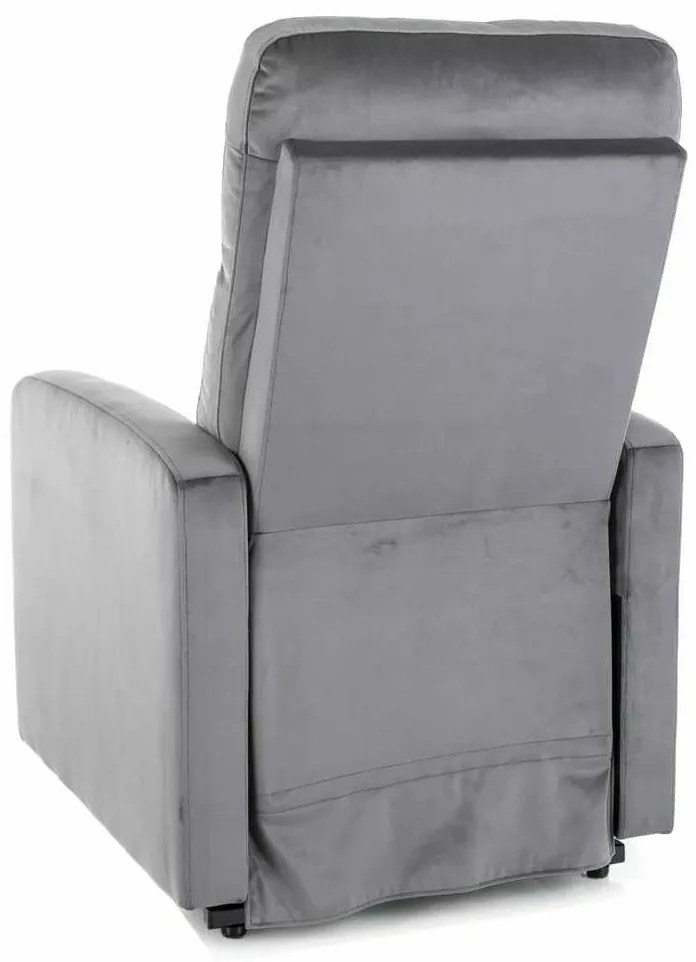 Polohovacie kreslo Lennox II Velvet, sivá