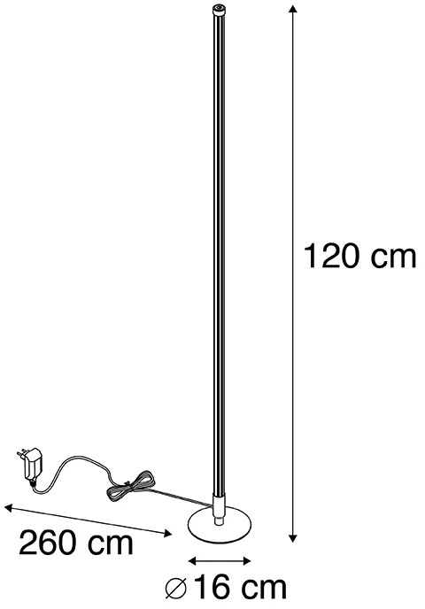 Stojaca lampa čierna vrátane LED s dotykovým stmievačom 3 stupňové stmievanie - Line-up