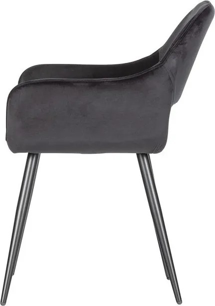 Čierne čalúnené jedálenské kreslá v súprave s podrúčkami 2 ks Jelle – WOOOD