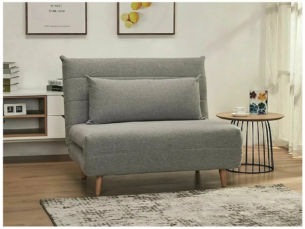 Sivé rozkladacie kreslo SPIKE