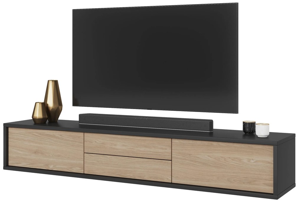 TV stolík Fiora 39 (antracit + dub olejovaný). Akcia -17%. Vlastná spoľahlivá doprava až k Vám domov. 1066465