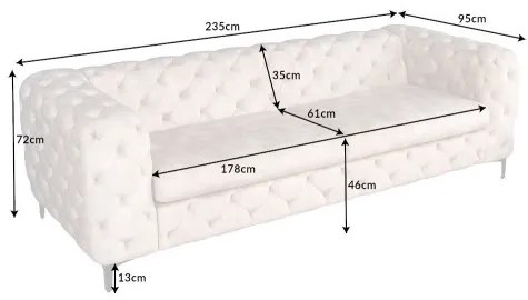 Sedacia súprava 42641 235cm Modern Barock Zamat Champagner  - Komfort-nábytok