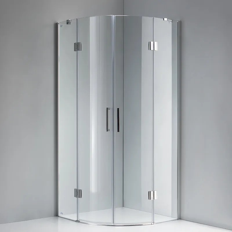 BPS-koupelny Štvrťkruhový sprchový kút KZ92 90x90 chróm/transparent - bez vaničky