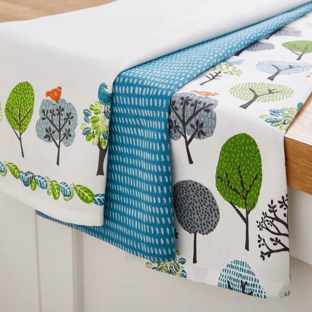 Bavlnené utierky v súprave 3 ks 45x65 cm Forest Birds – Cooksmart ®