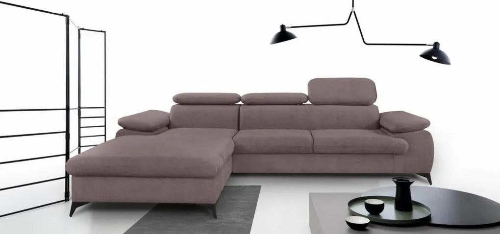 Rohová sedacia súprava Scala, staroružová látka,ľavý roh