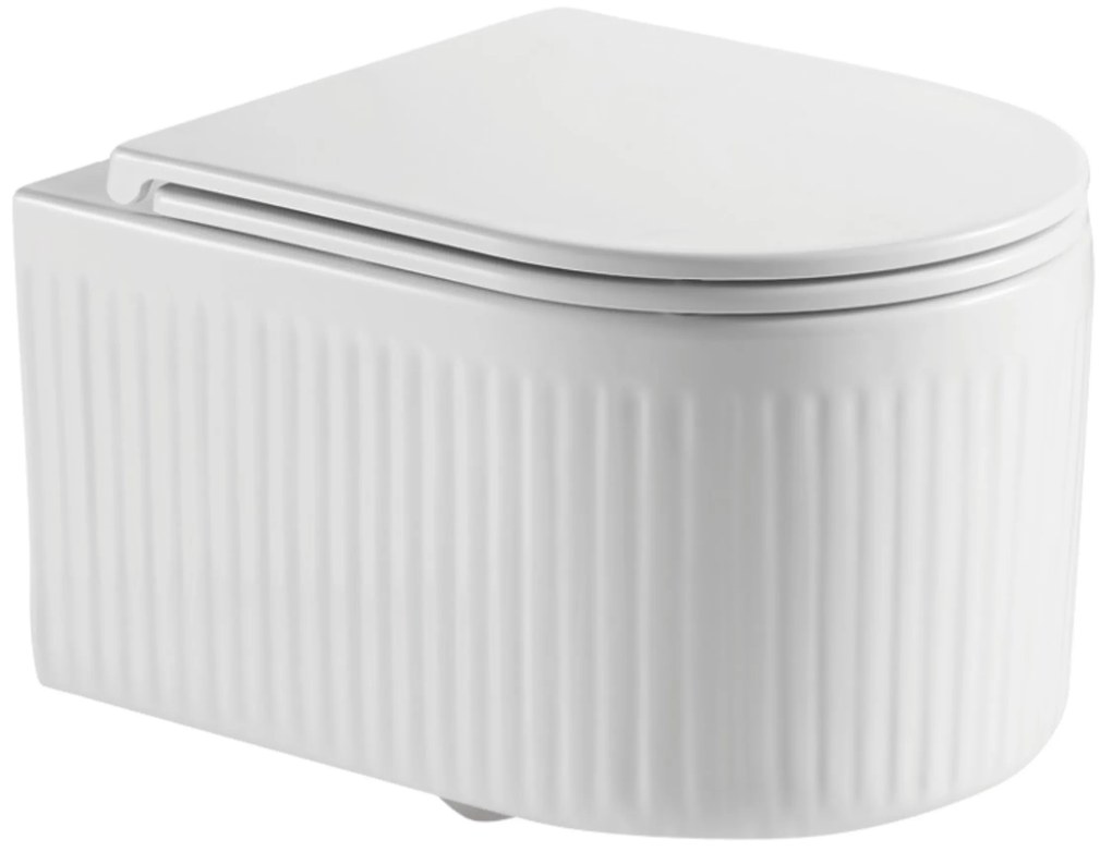 Invena Glamour, závesná WC misa so Swirlflush 495x365x363 mm + toaletné sedadlo s pomalým zatváraním, biela, INV-CE-92-001-L
