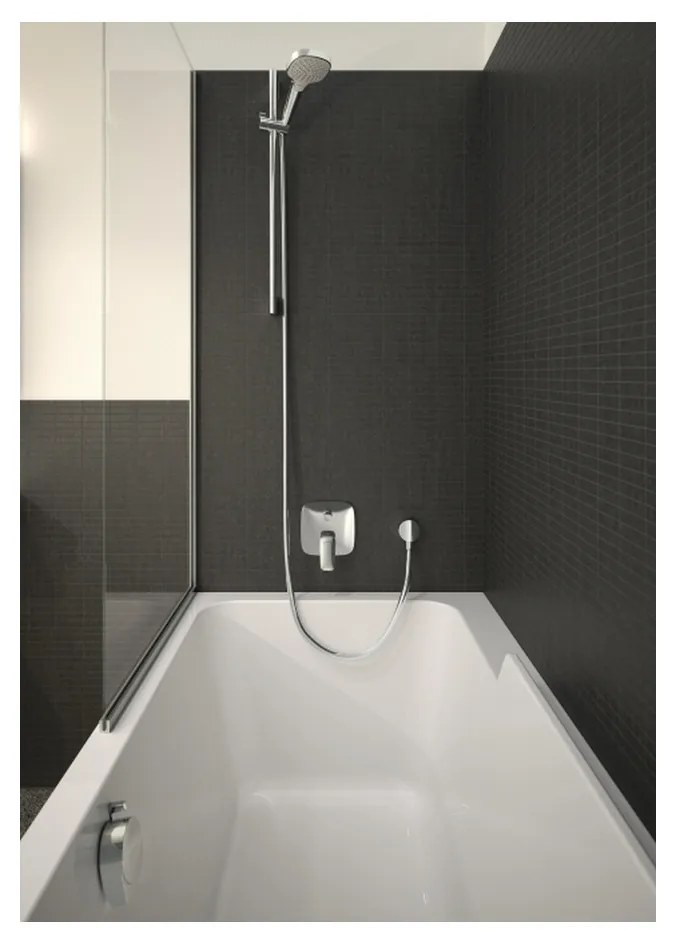 Hansgrohe Croma Select E, sprchová súprava Vario so sprchovou tyčou 65 cm, biela/chrómová, HAN-26582400