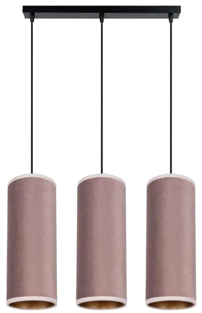 Luster na lanku AVALO 3xE27/60W/230V ružová/medená