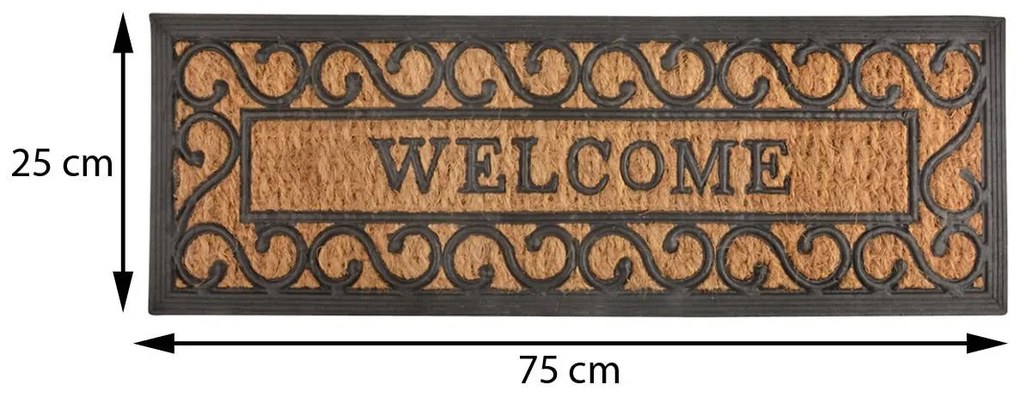 Esschert Design Vonkajšia rohožka Genevieve, 75x25 cm