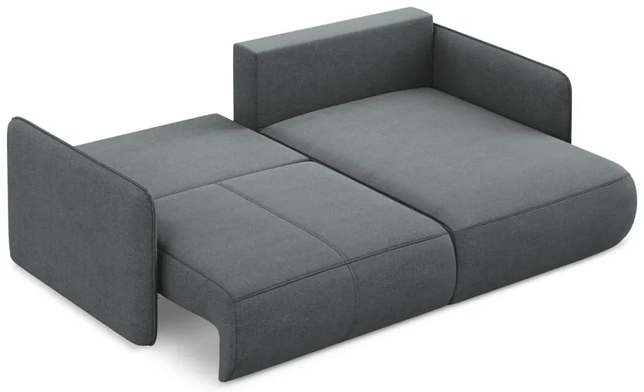 Sivá rozkladacia/s úložným priestorom rohová pohovka (pravý roh) Nanea – Makamii