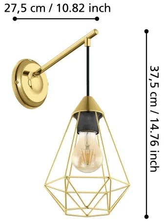 Eglo 43684 - Nástenné svietidlo TARBES 1xE27/60W/230V