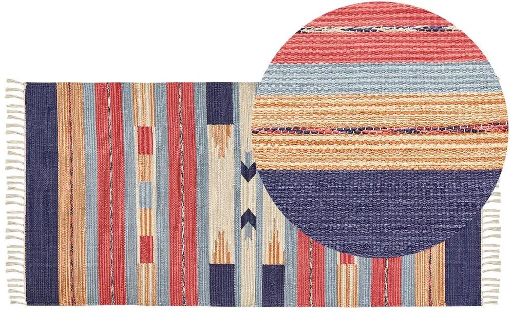 Bavlnený kelímový koberec 80 x 150 cm viacfarebný GANDZAK Beliani