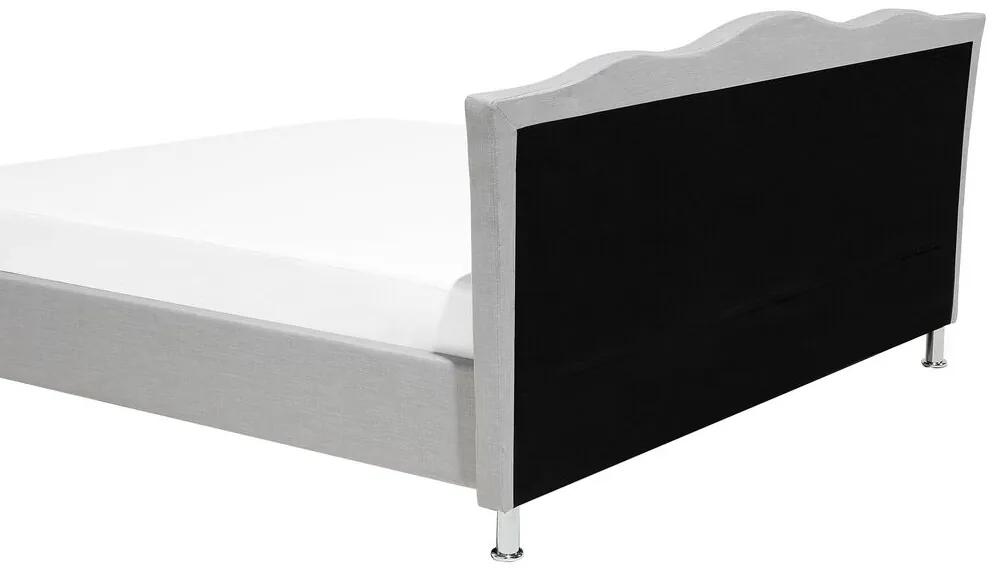 Čalúnená posteľ s úložným priestorom 180x200cm sivá METZ Beliani