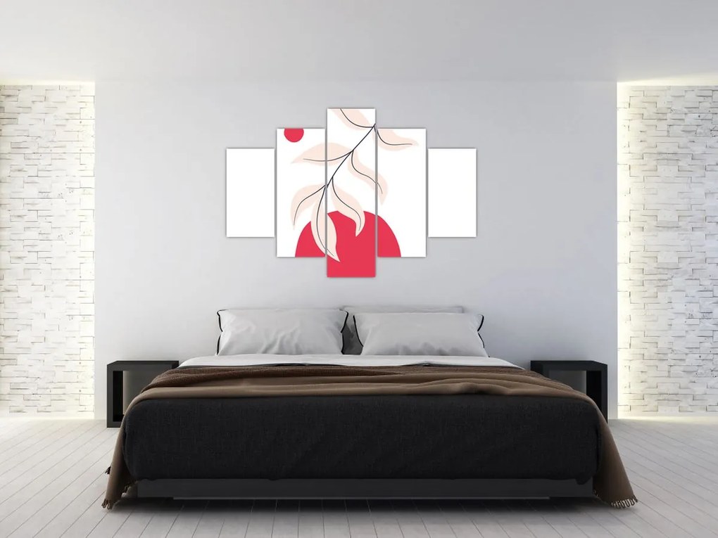 Obraz - Ružová florálna abstrakcia N⁰2 (150x105 cm)