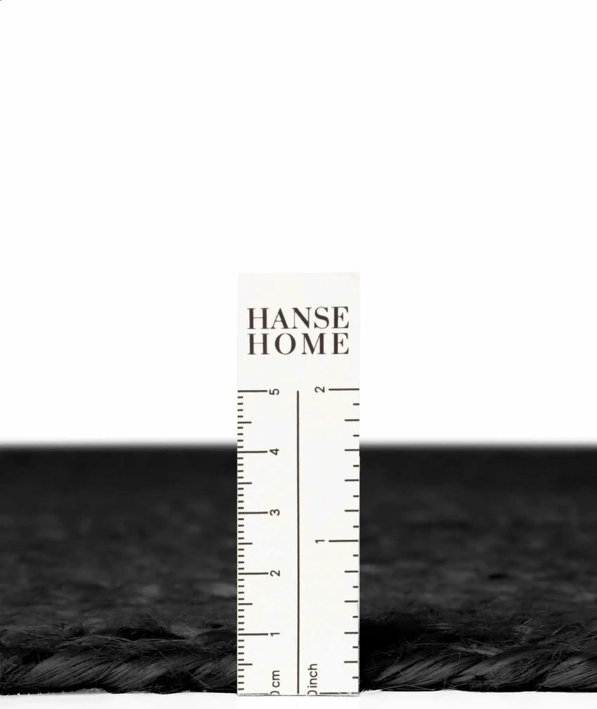 Kusový koberec Jute Braided 106322 Black ovál, 160x230 ovál, čierna, chodba / predsieň, Hanse Home
