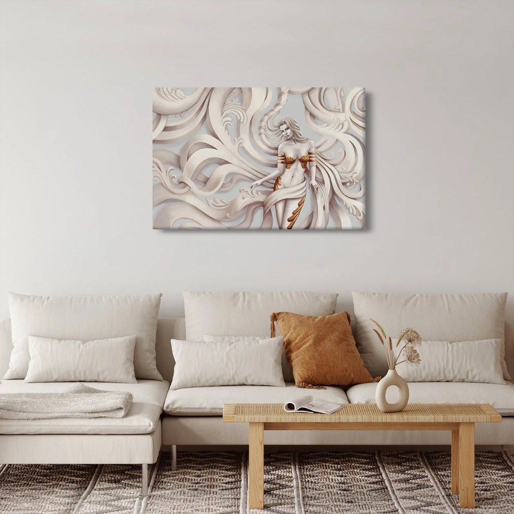 Obraz bohyne s florálnym motívom (90x60 cm)
