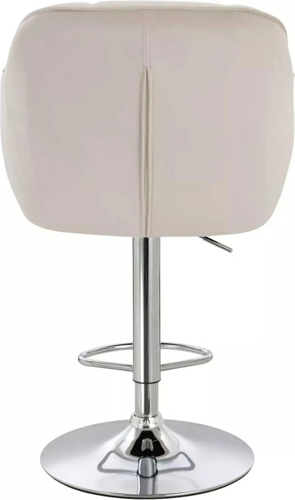LuxuryForm DESIGN Barová stolička AVOLA VELUR na striebornom tanieri - krémová