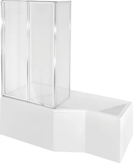 Besco Akrylátová atypická vaňa s vaňovou zástenou INTEGRA VK 3 150x75 (170x75) BESCO-Rozmery: 170x75, BESCO-Farba: Biela, BESCO-Orientácia: Pravá