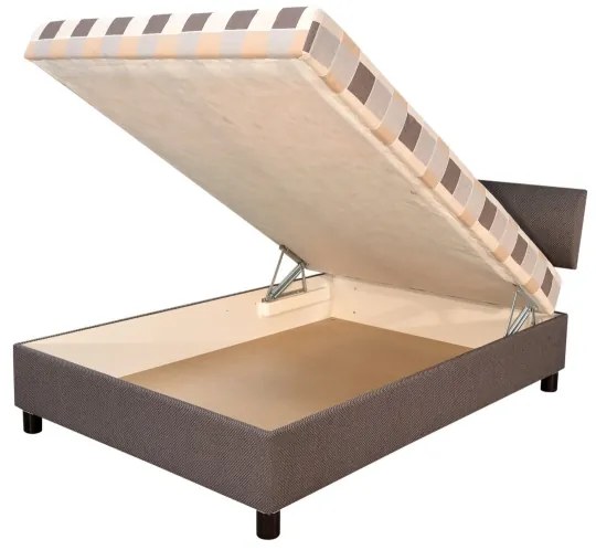 Čalúnená posteľ s úložným priestorom a matracom GEORGE 140x200 cm hnedá