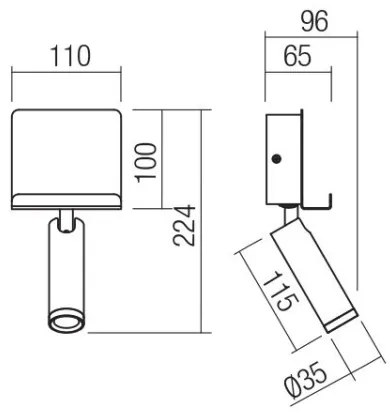 Redo 01-3083 - LED Nástenné bodové svietidlo PANEL LED/3,5W/230V USB biela