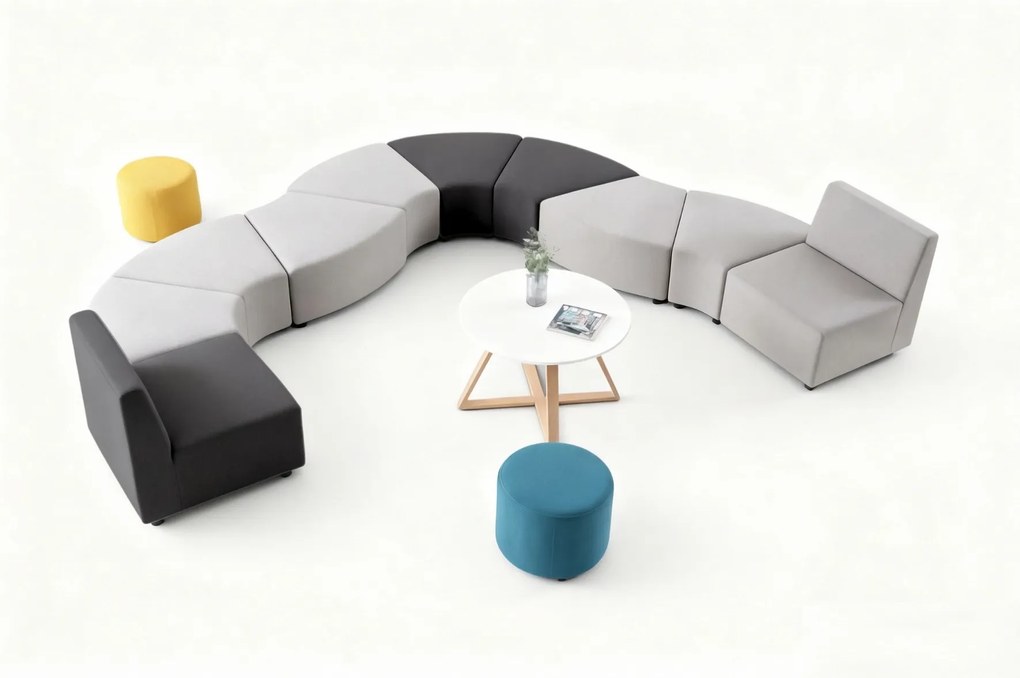 Sedačka LEA, kresielko, tmavo sivá