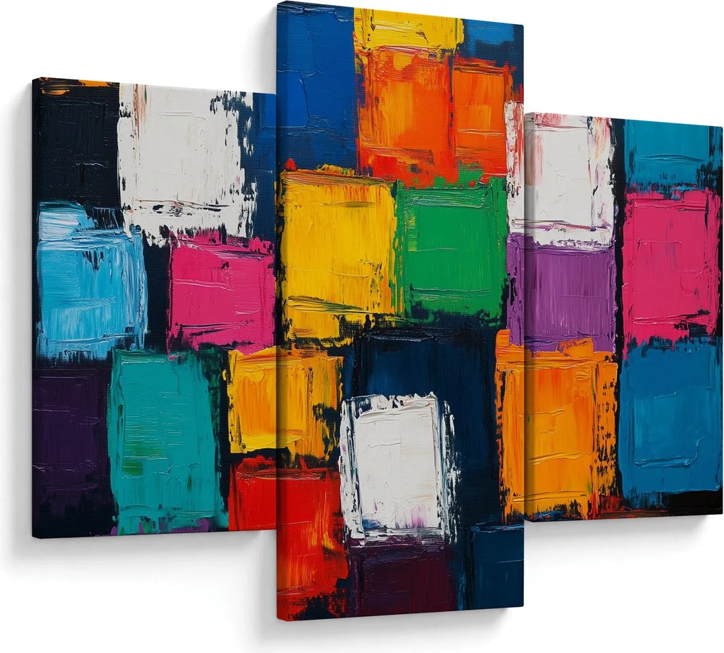 Obraz - Maľba farebných štvorcov (90x60 cm)
