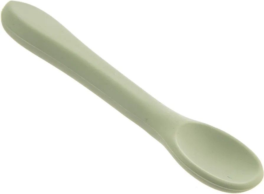 Šalviová zelená detská lyžička zo silikónu – Orion