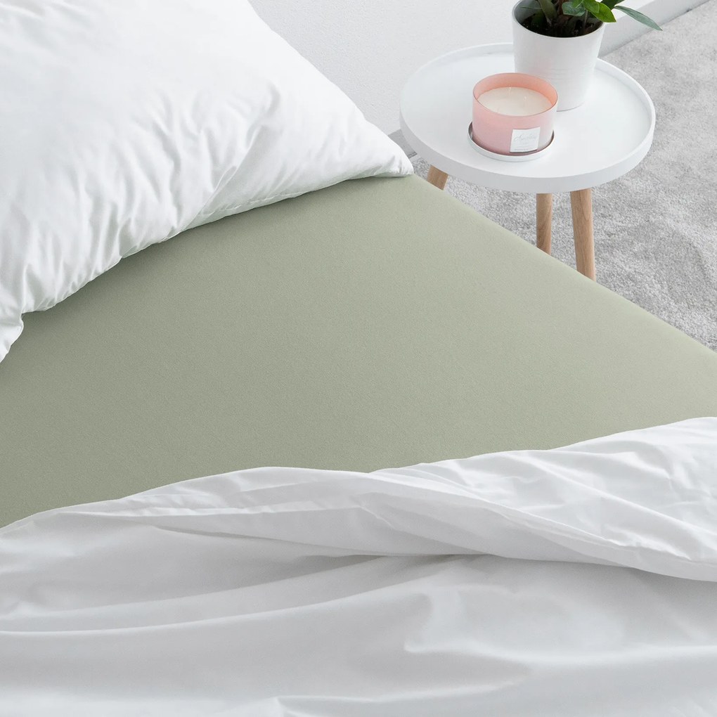 Goldea plachta jersey s napínacou gumou - šalviovo zelená 200 x 220 cm