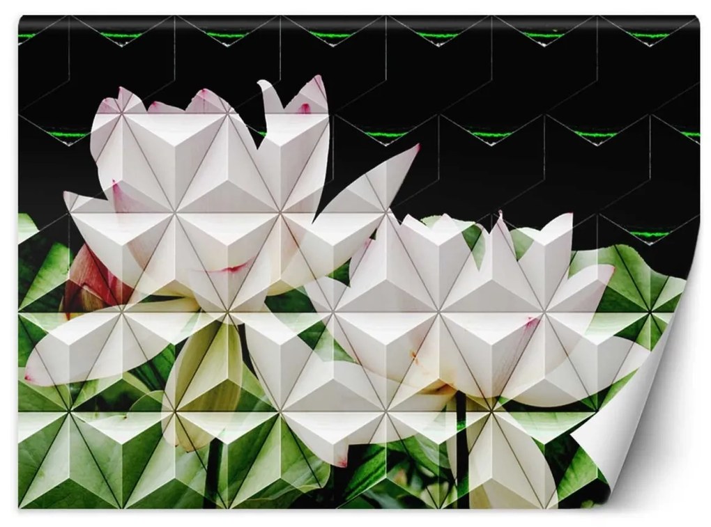 Fototapeta, Lotosový květ geometrický - 450x315 cm