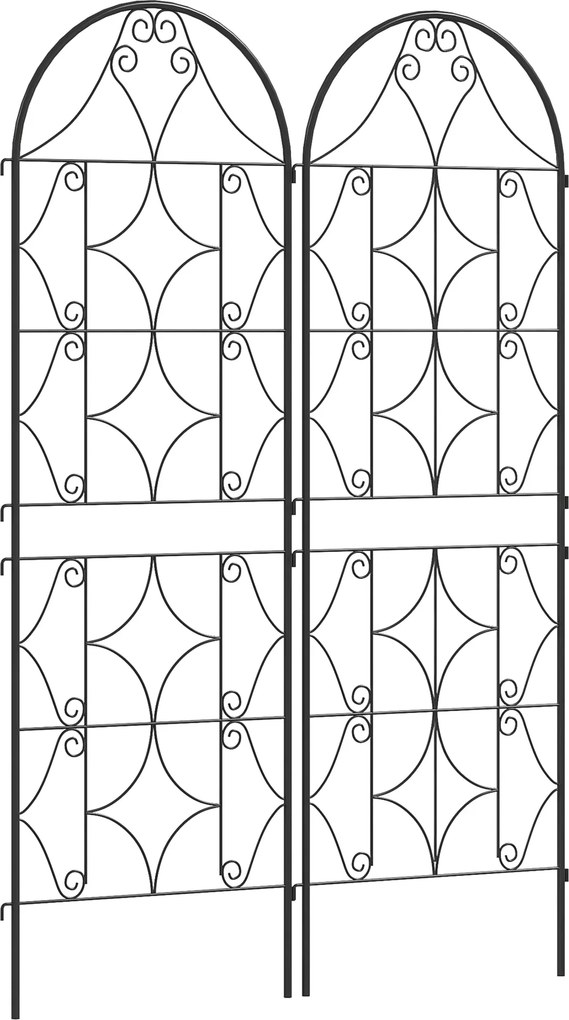 Outsunny Kovový Trellis 2 Pack na Vkladanie, Odolný voči Hrdzi, Trellis pre Šplhavé Rastliny, 50x150 cm Záhradná Mreža pre Interiérové Rastliny, Trell