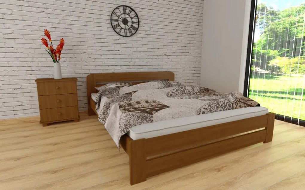 ComfortMatrace Posteľ z masívu borovice LILI+rošt ZADARMO 120x200 cm Rozměr: 120x200 cm, Barva: dub