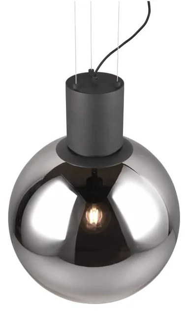 Čierne LED závesné svietidlo so skleneným tienidlom ø 50 cm Cipallone – CINQUE